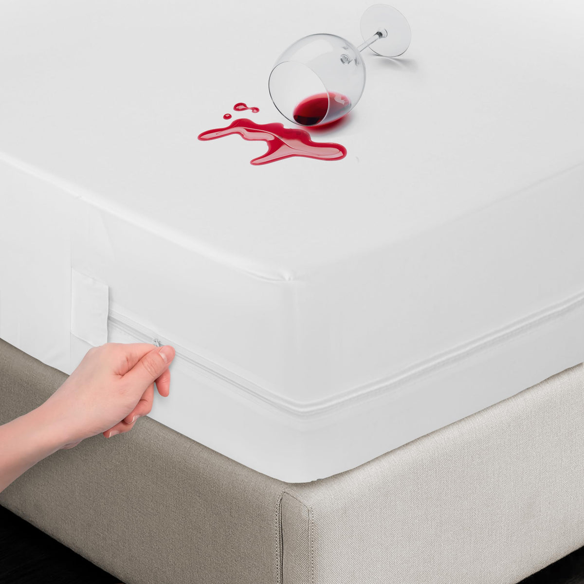 LDC Lux Decor queen zippered mattress encasement for bed bug protection and waterproof shield.