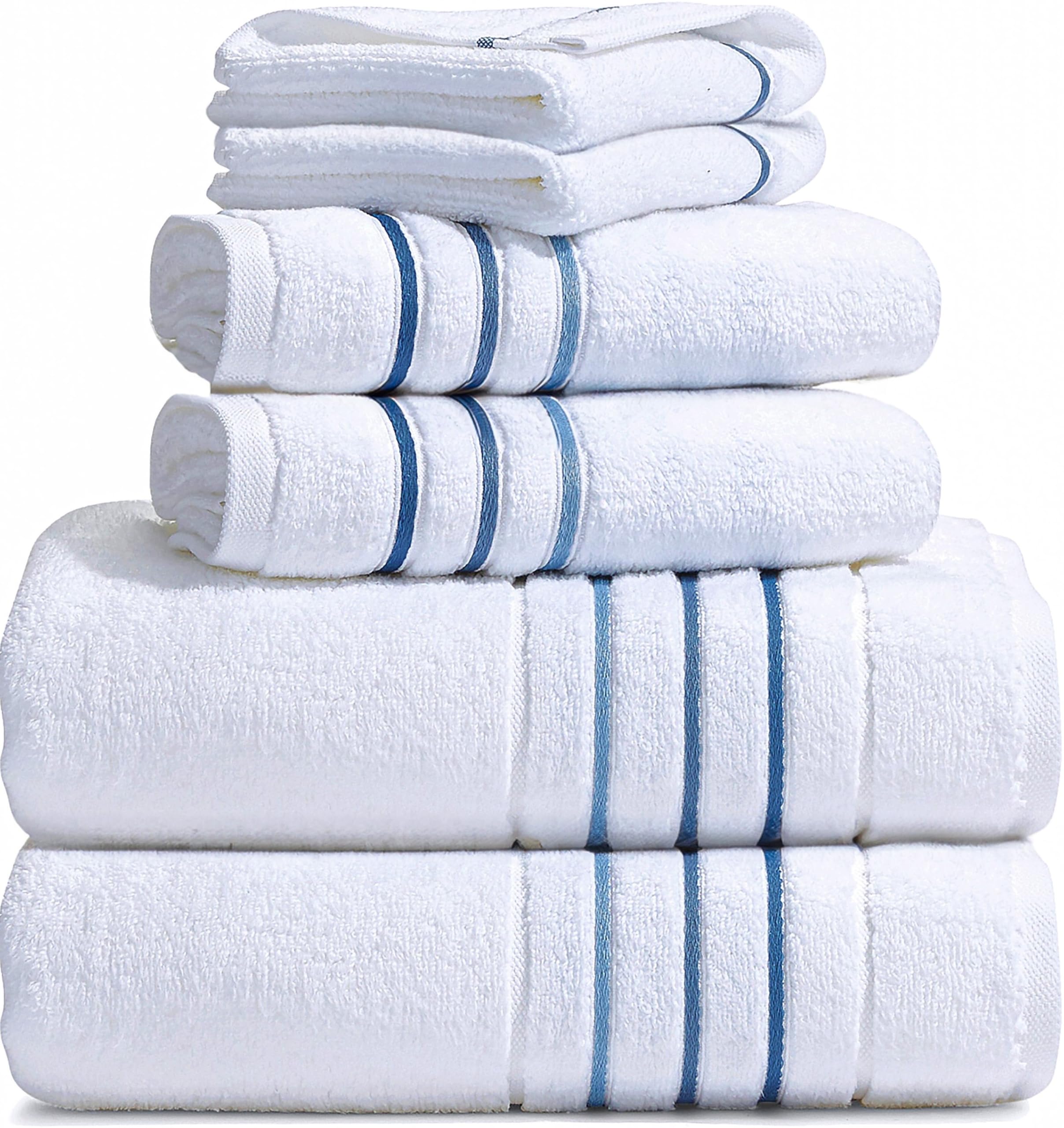 Le fil blanc 6-piece towel set packshot showing plush spa-ready bath towels.