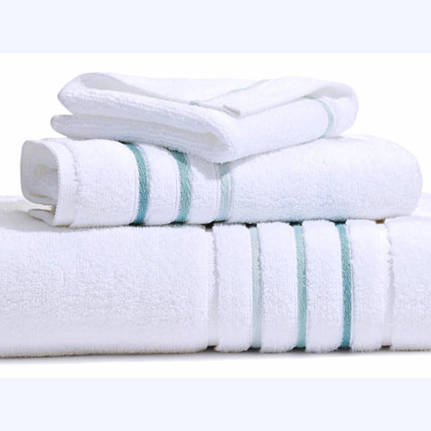 Le Fil Blanc washcloths measure 13 x 13 inches for gentle cleansing.