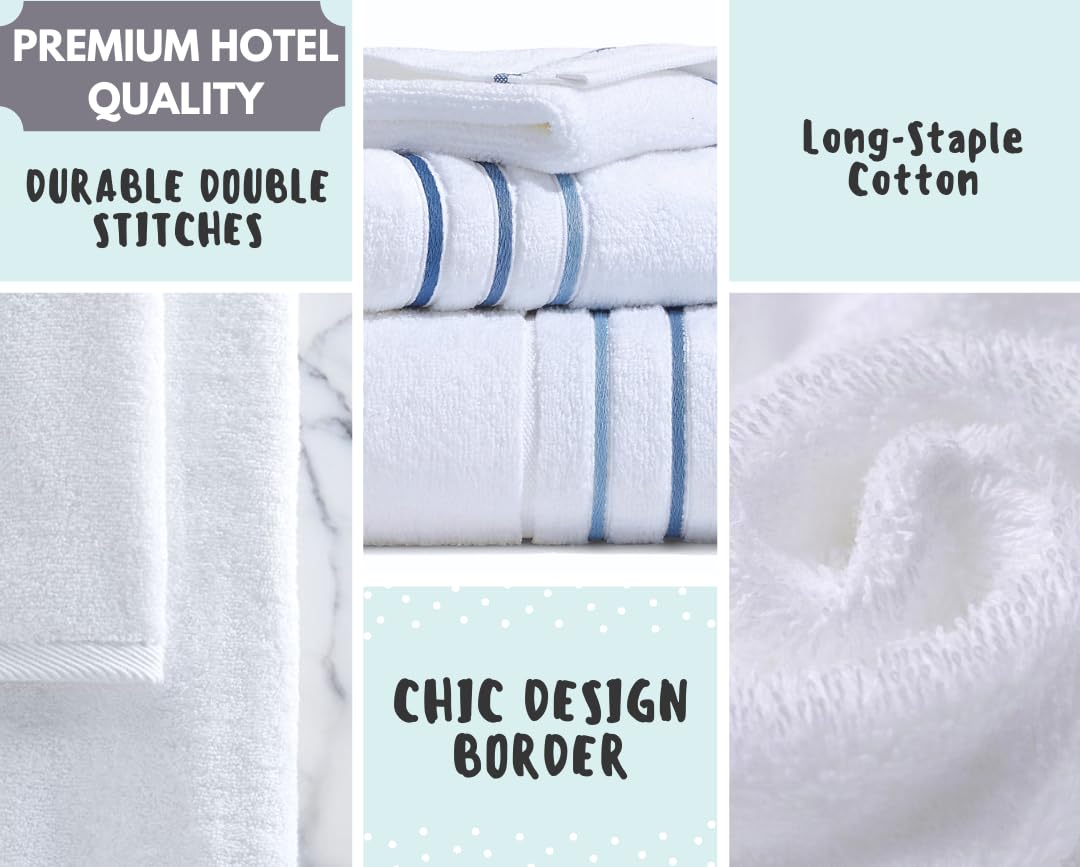 Le fil blanc hotel-spa quality towels displayed in a modern bathroom scene.