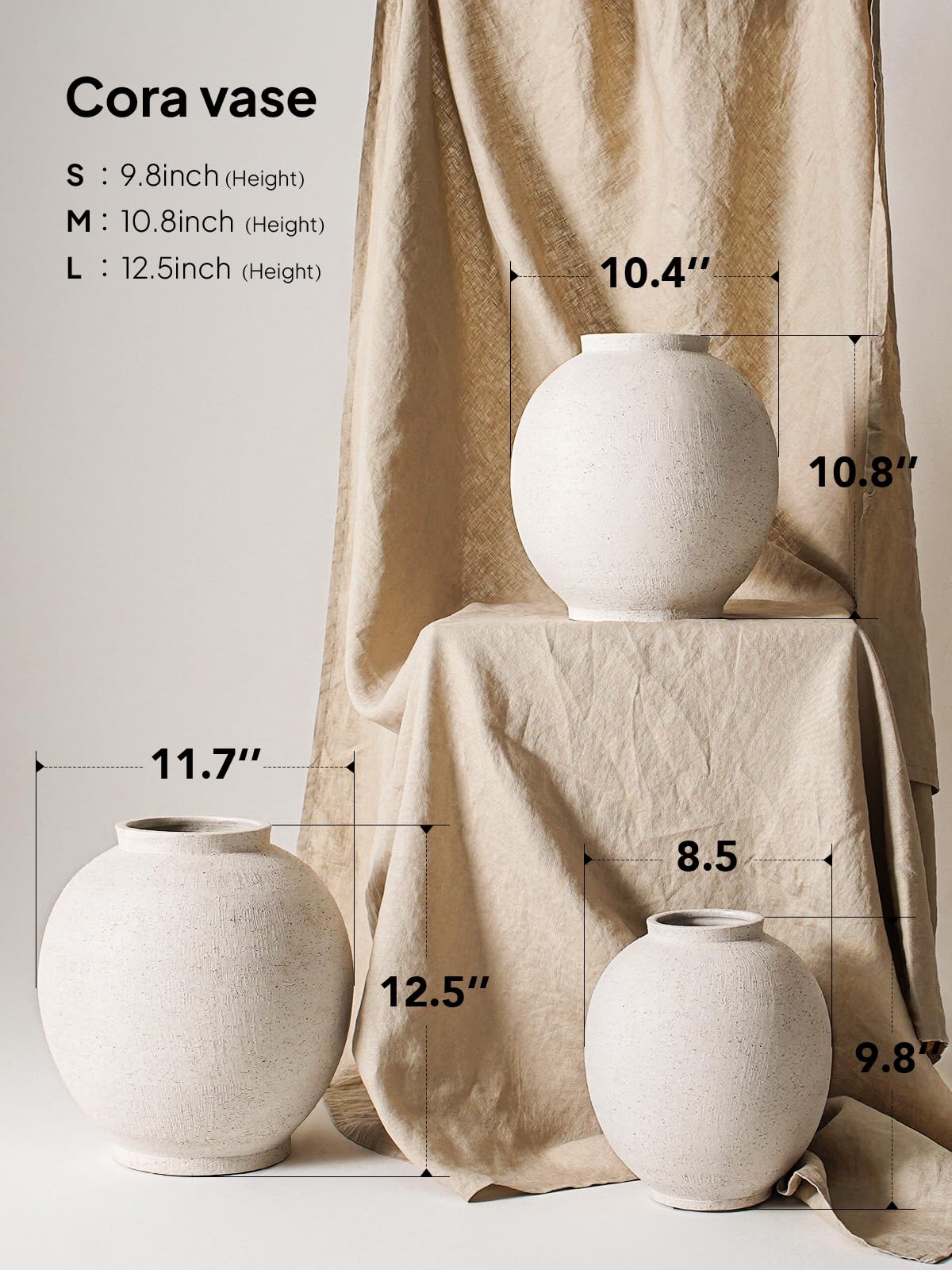 LE TAUCI GARDEN 9.8 inch vase height ideal as a centerpiece.