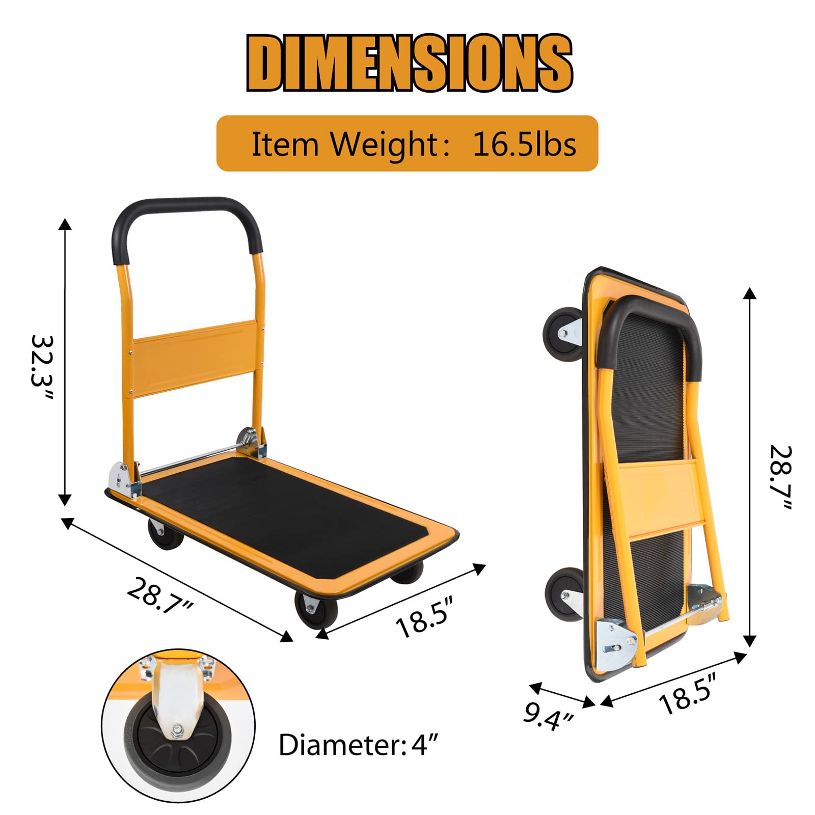 LEADALLWAY cart non-slip handle offers comfortable grip during tasks.