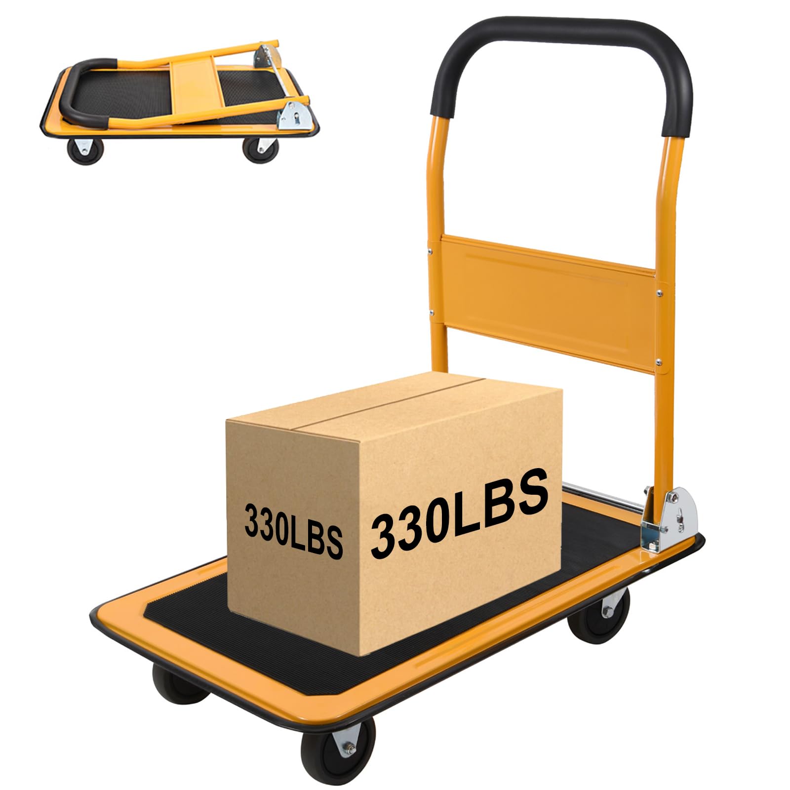 LEADALLWAY foldable cart flatbed highlights compact storage and quick setup.