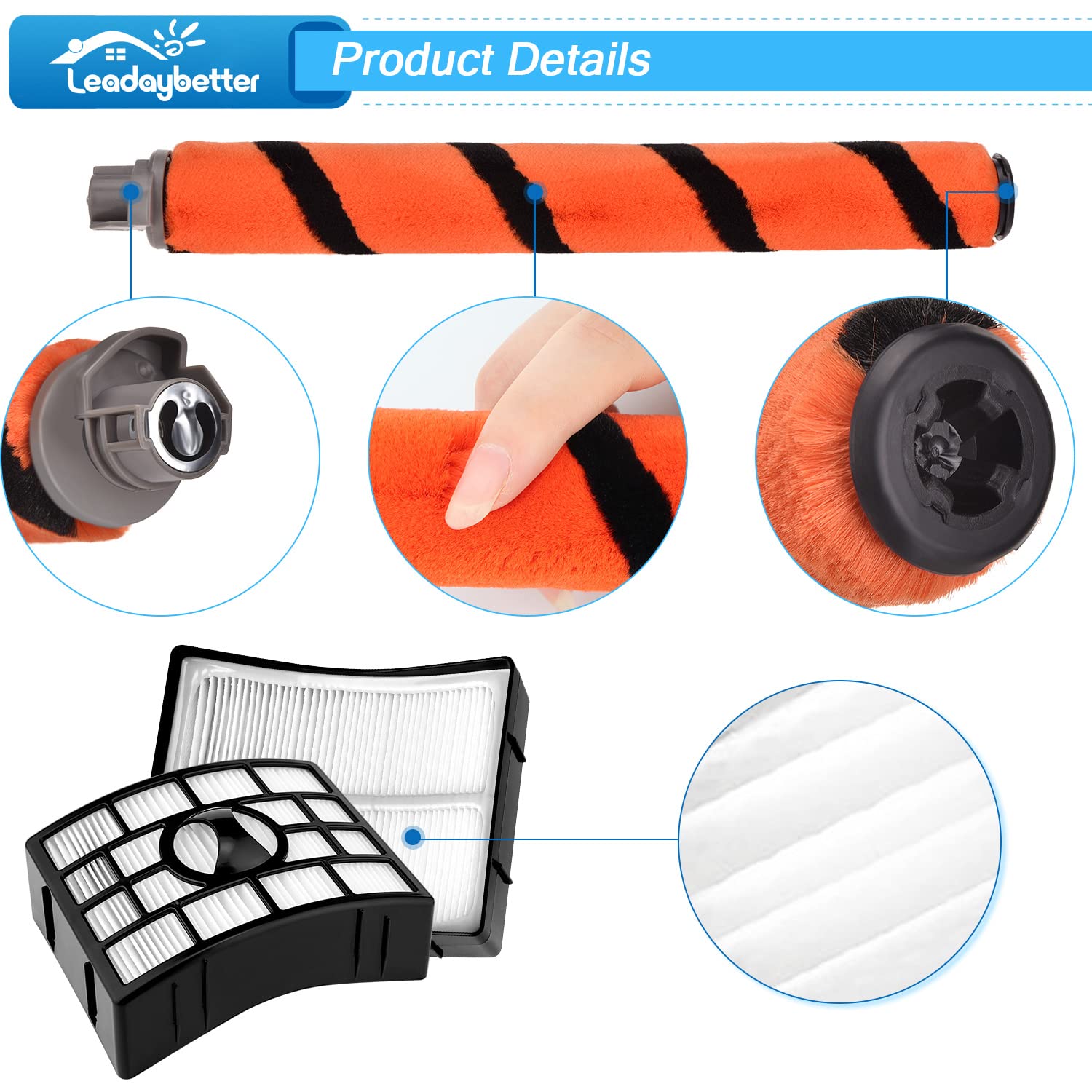 Leadaybetter foam and felt filters for Shark Apex dust capture