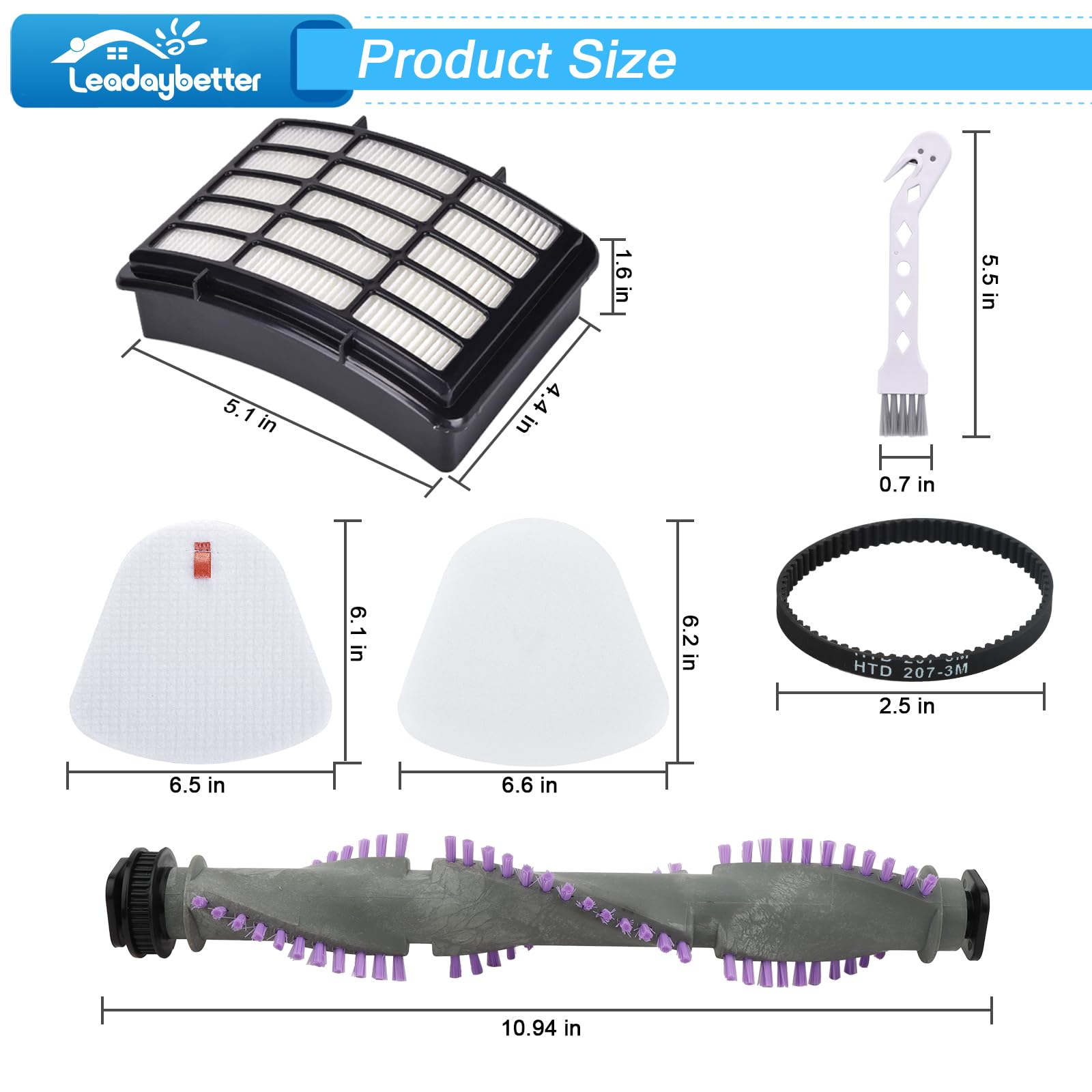 Leadaybetter foam filters set for Shark Navigator NV356e maintenance and air flow