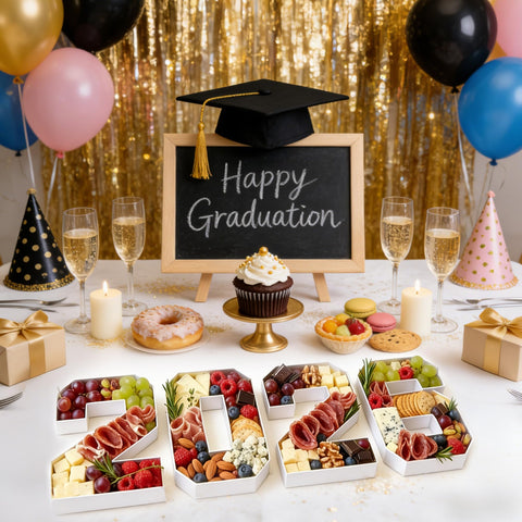 Leadinor Graduation Numbers Tray suits multi-use party setups.