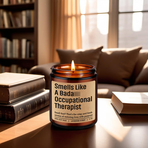 LEADO candle on desk creating a soothing, focused workspace.