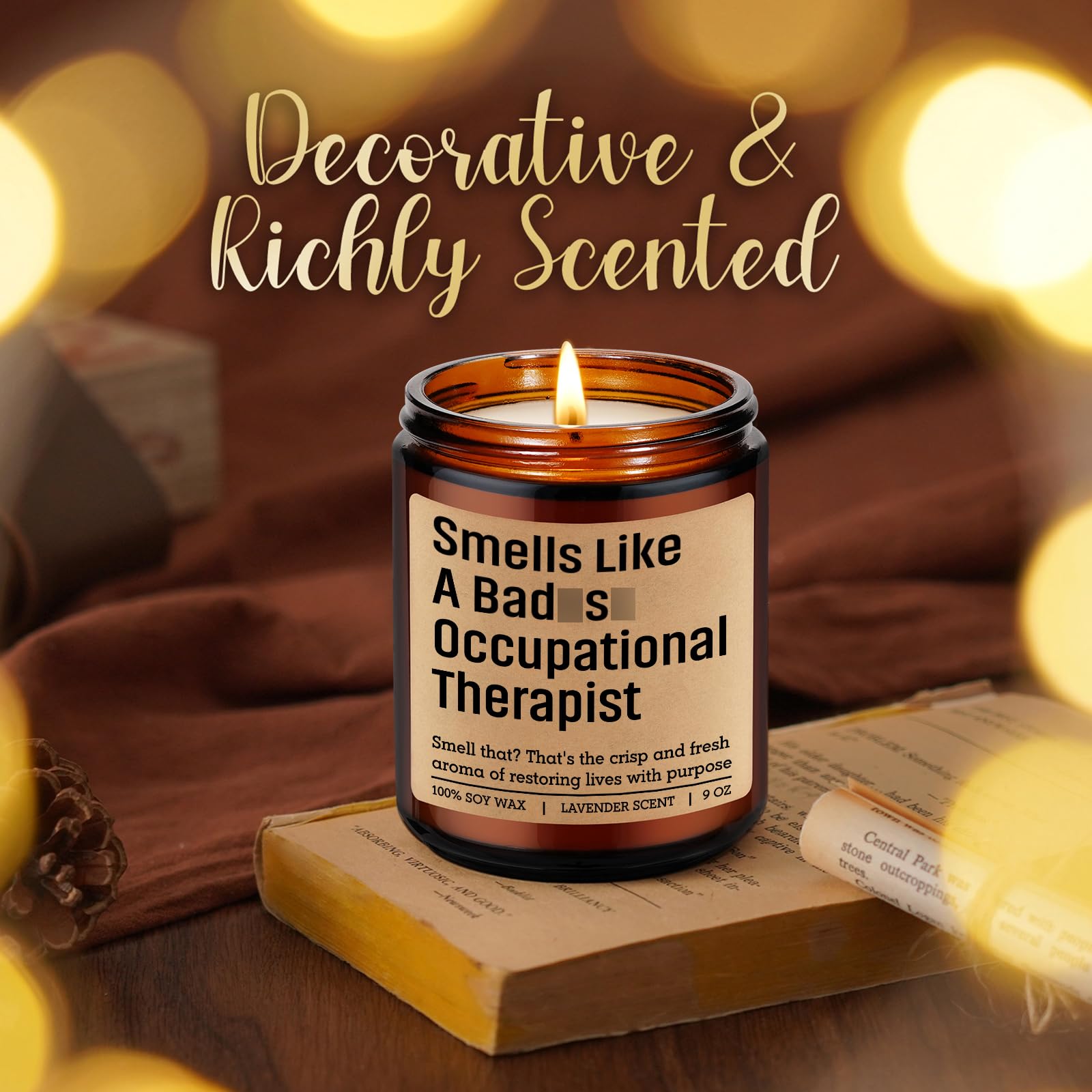 LEADO gift-ready candle perfect for OT Month, graduation, or Mother's Day.
