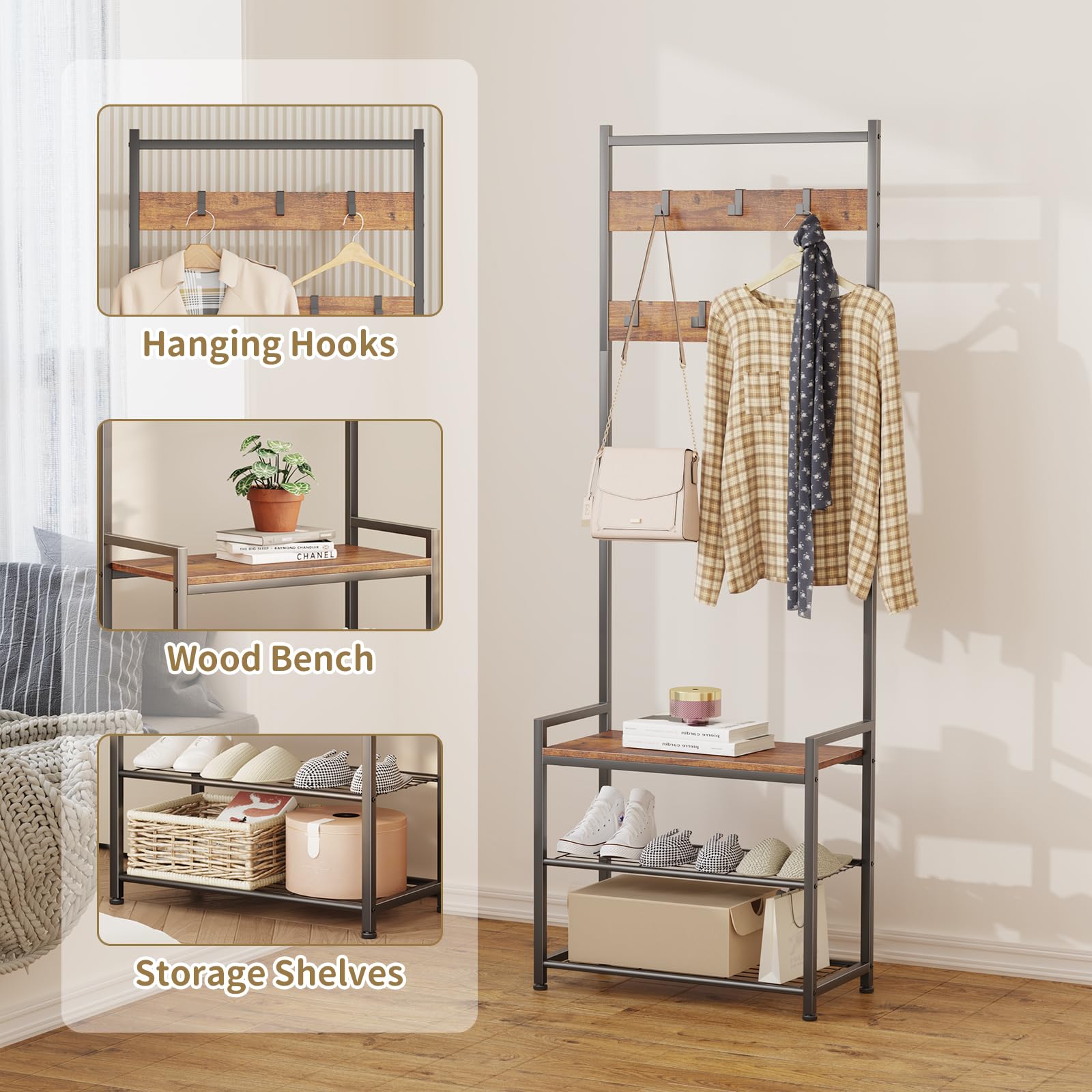 Leadpro movable hooks and shelves let you customize hanging and storage.