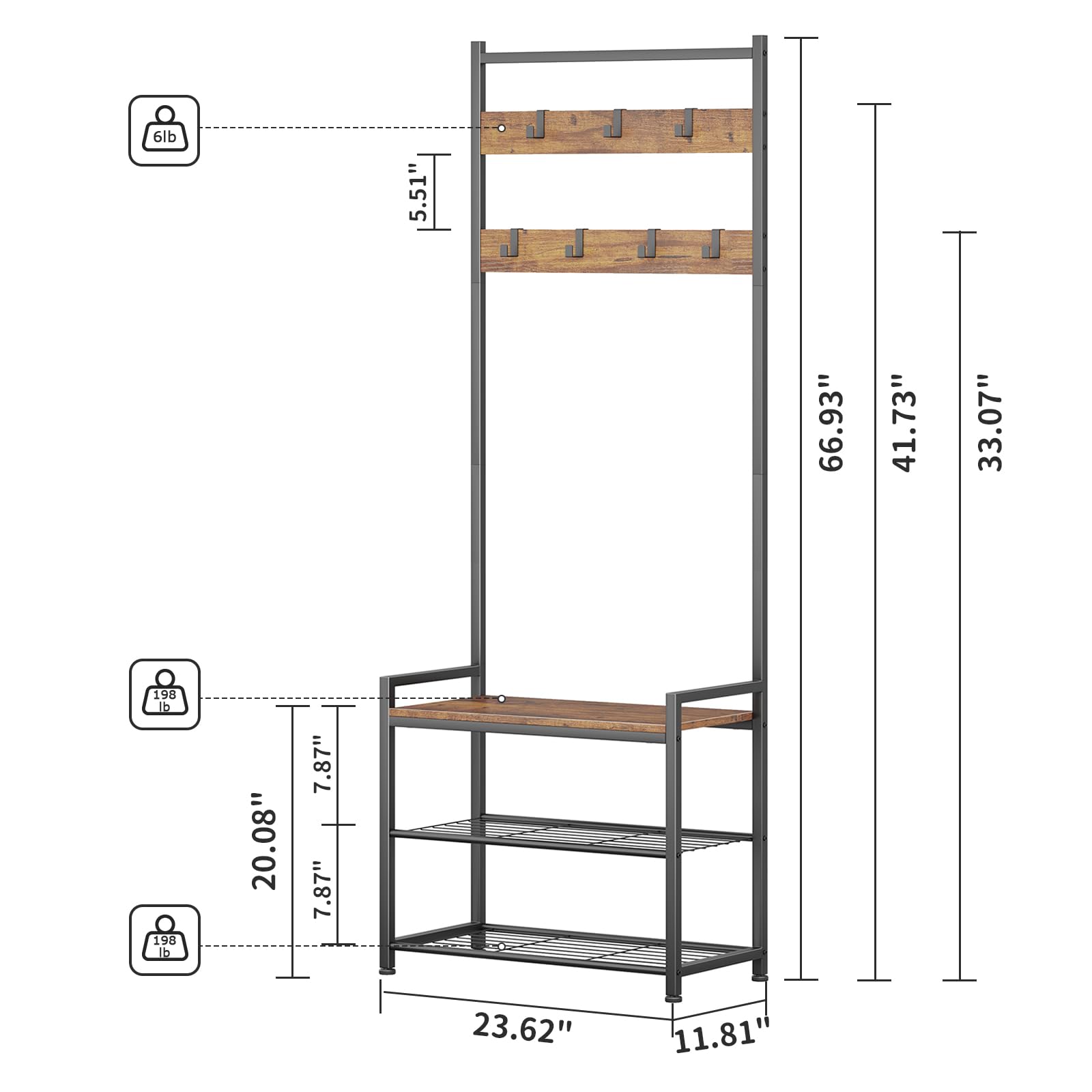 Leadpro rustic brown wood-look frame complements decor while providing sturdy support.