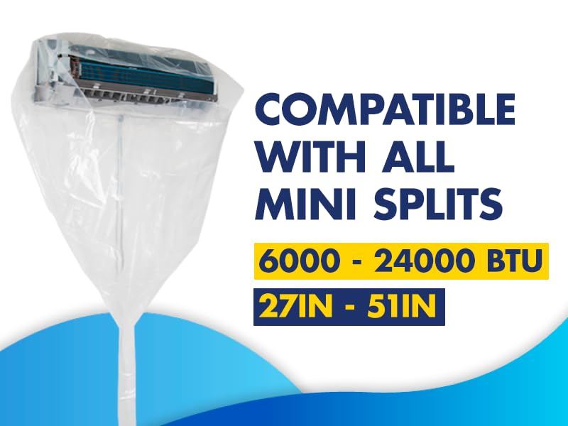 Leak Saver easy-install mini-split cleaning bag ready for setup