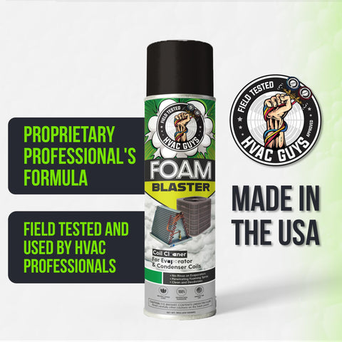 Leak Saver Foam Blaster demonstrates foam action penetrating coils for deep cleaning