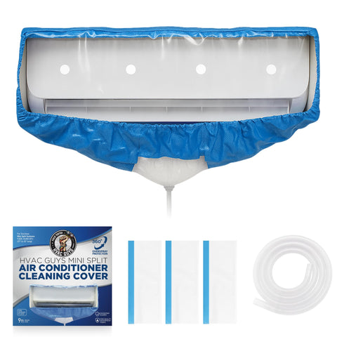 Leak Saver mini split cleaning bag with 360° waterproof coverage during cleaning.