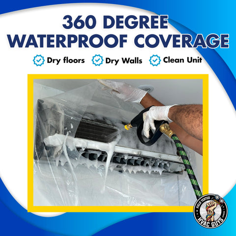 Leak Saver foam blaster coil cleaner penetrating the coil