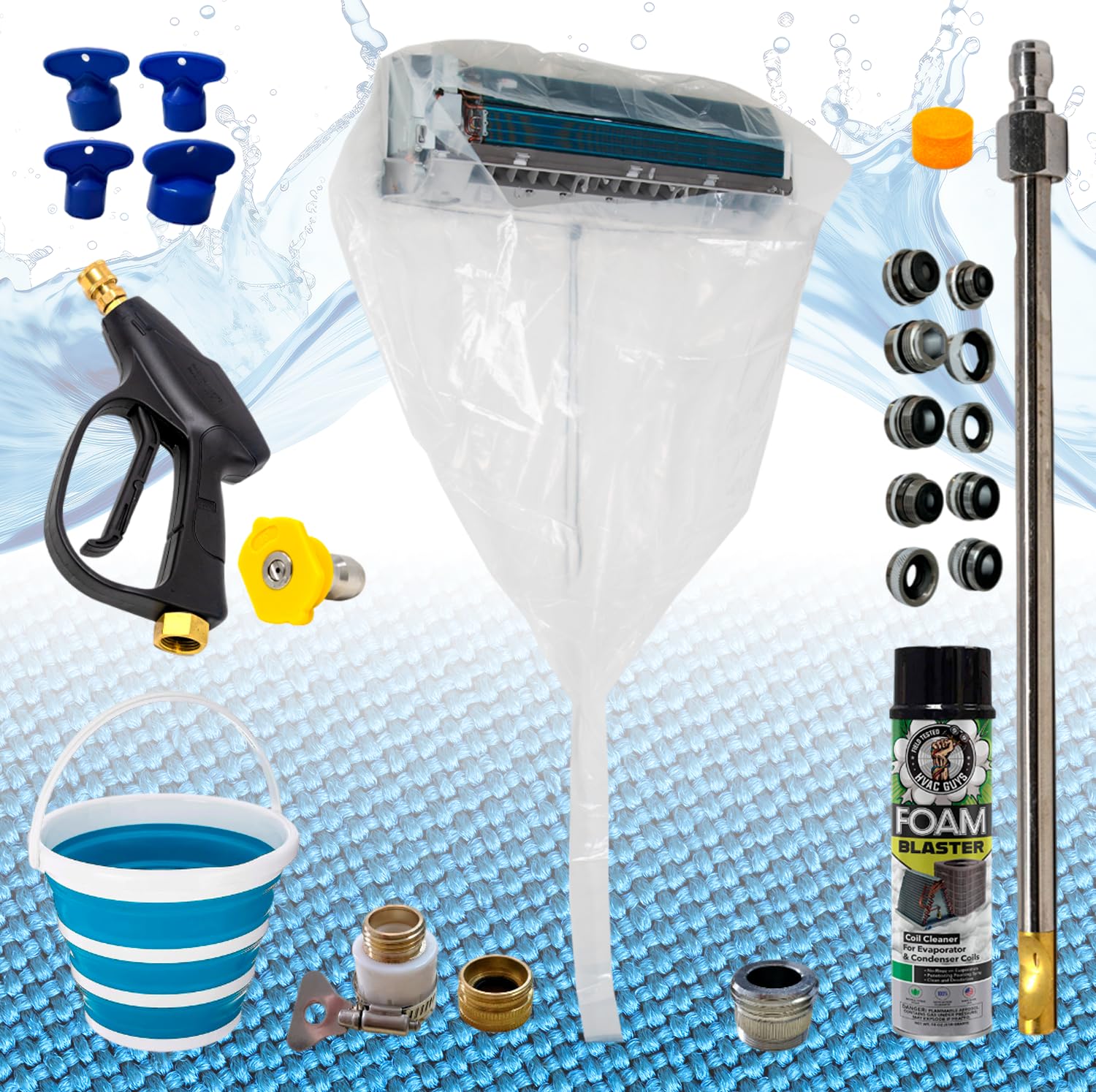 Leak Saver universal mini split cleaning kit adaptable to all systems