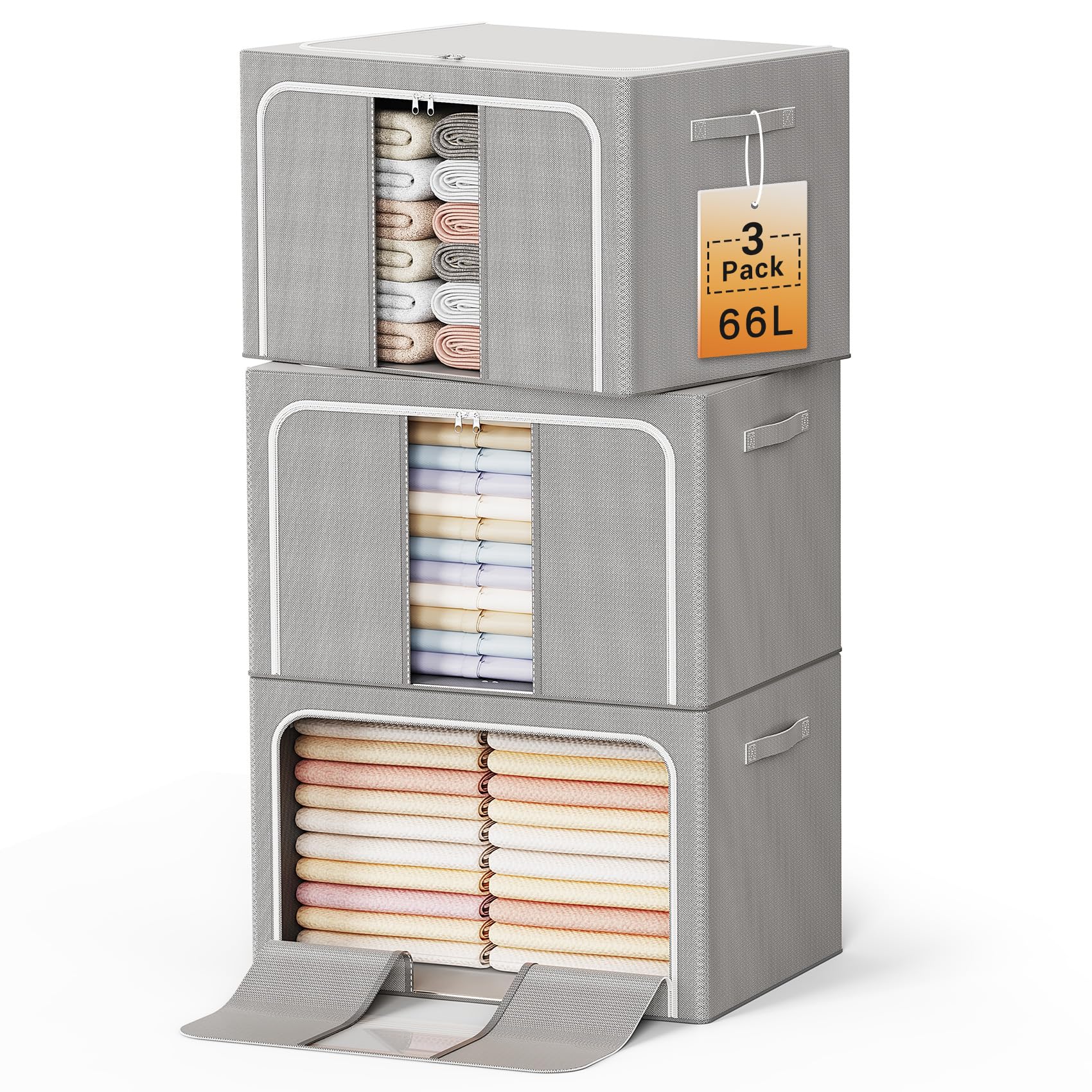 LeArex clothes storage bin with strong frame for durable organization