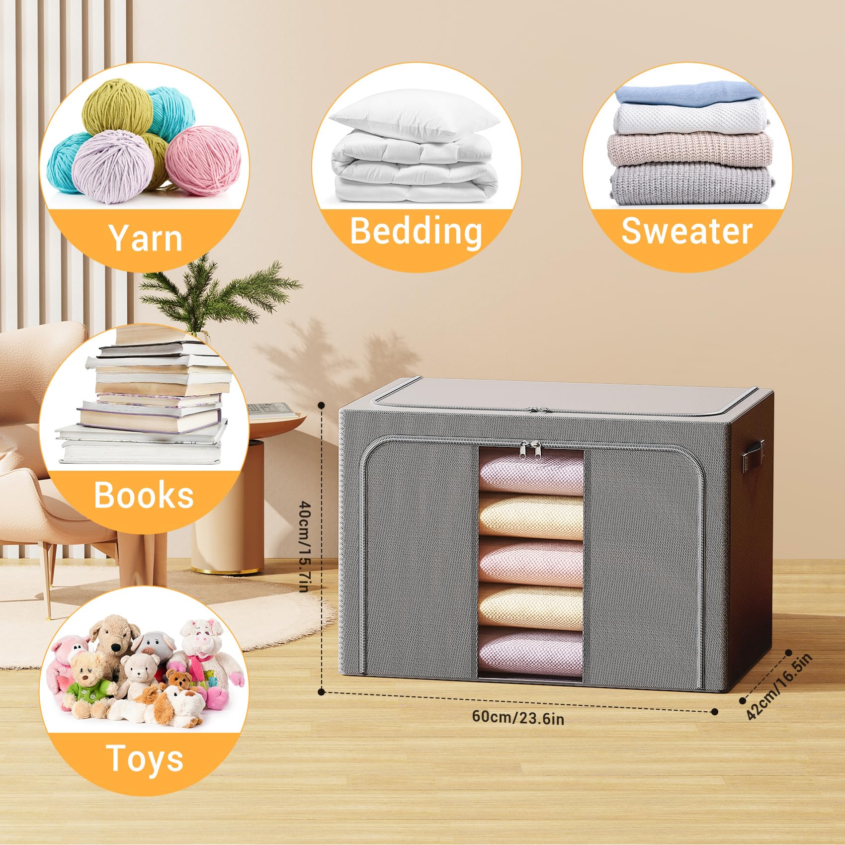 LeArex 100L three-pack bins, showing large capacity for bulky items.