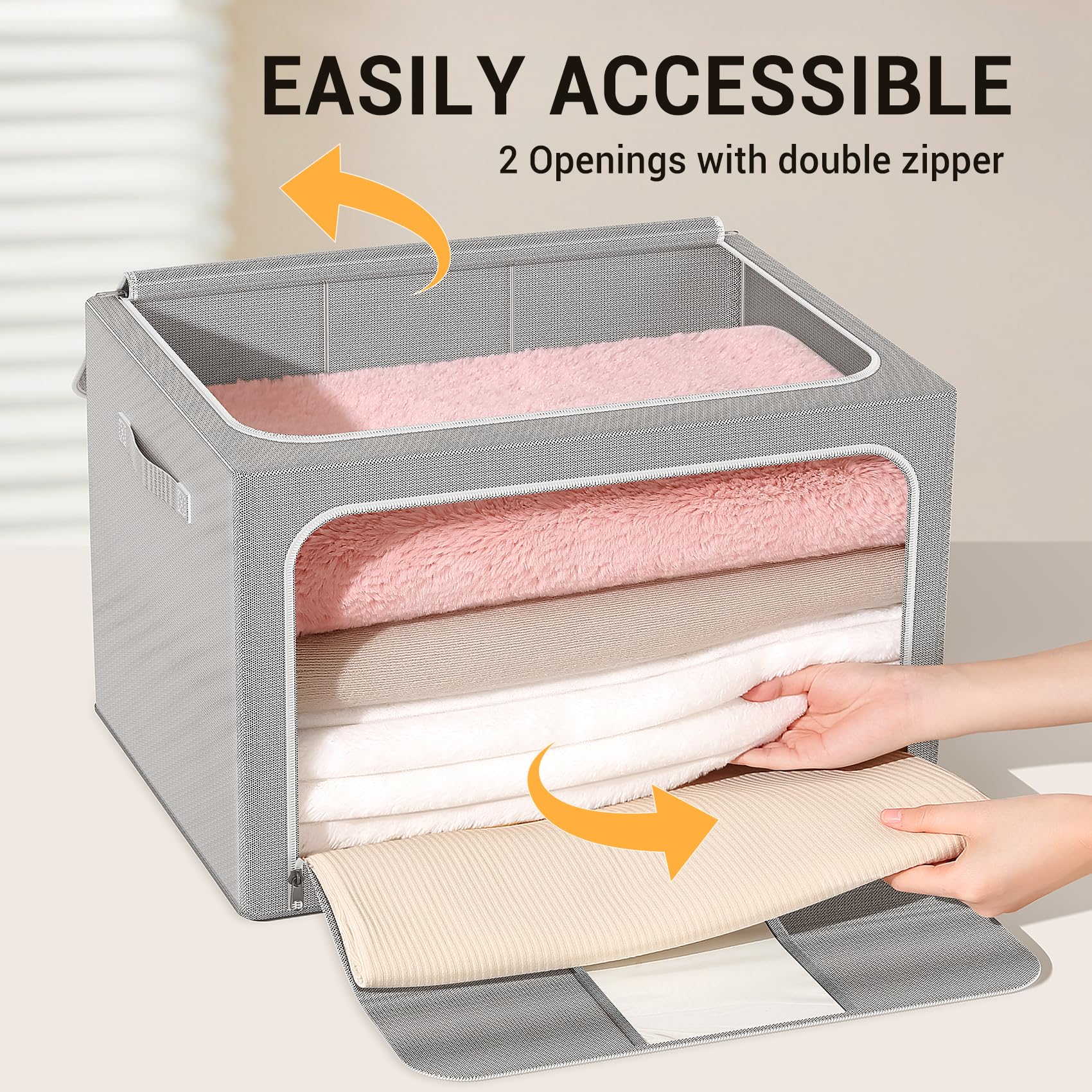 LeArex storage bin with clear window for quick item search