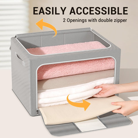 LeArex storage bin with clear window for quick item search