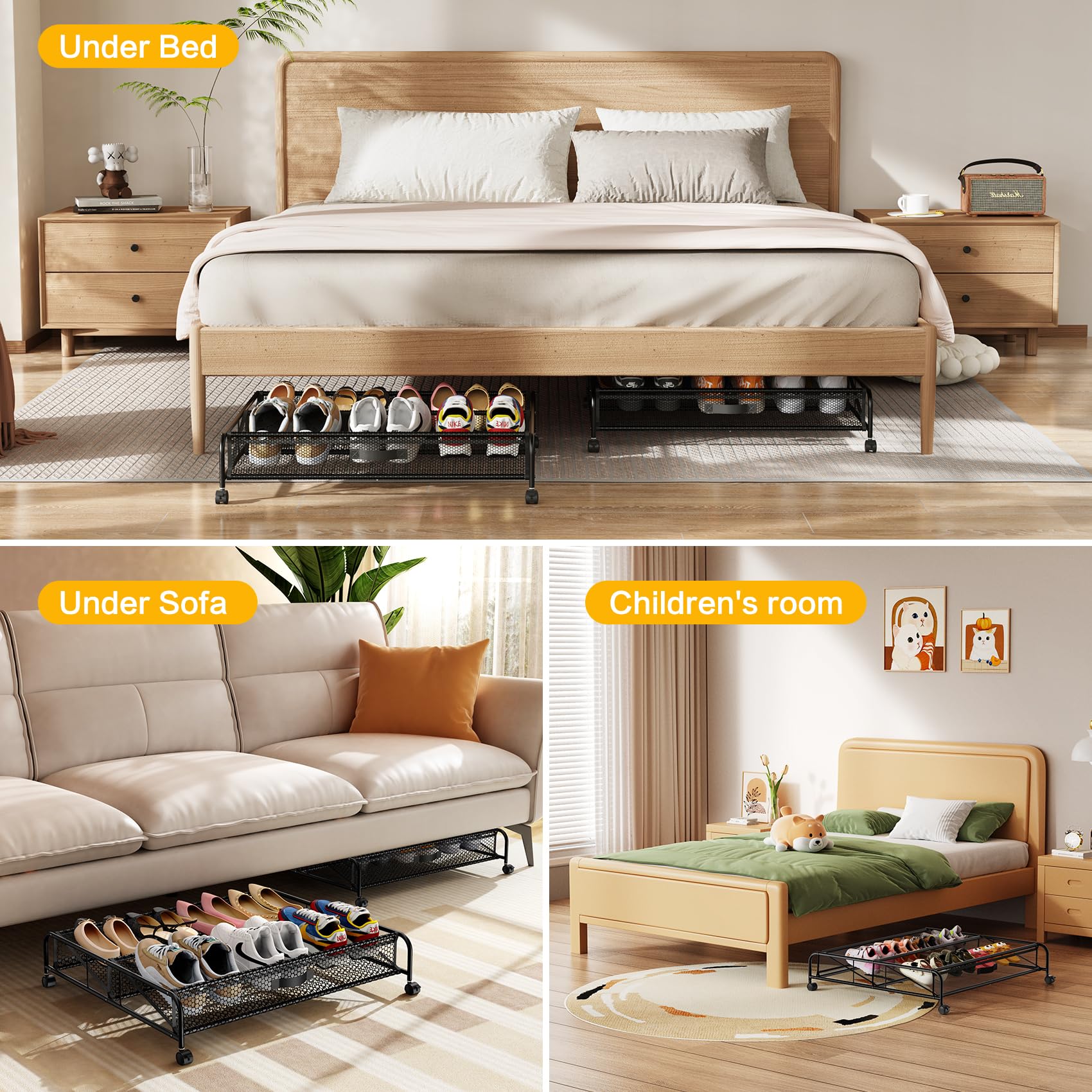 LeArex compact wheeled organizer fits under the bed.