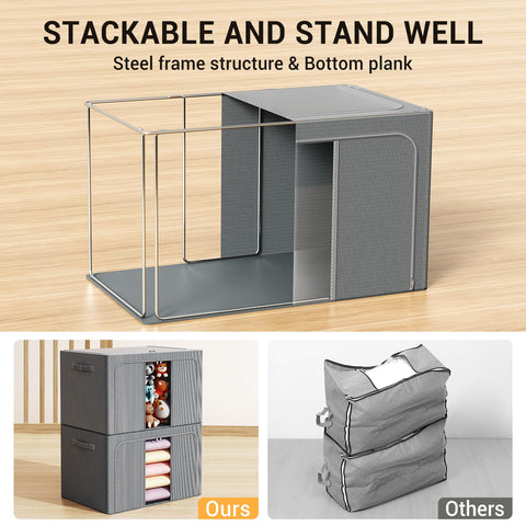 LeArex foldable storage bin with waterproof fabric and clear view window.