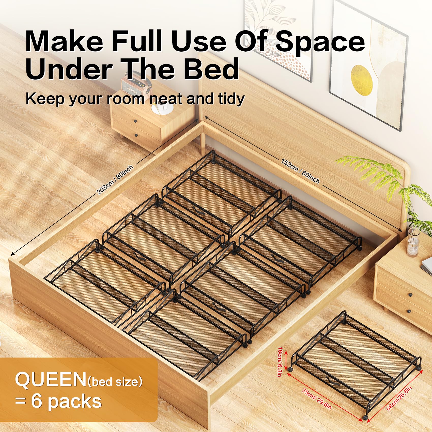LeArex multi-purpose under-bed organizer for toys and clothing.