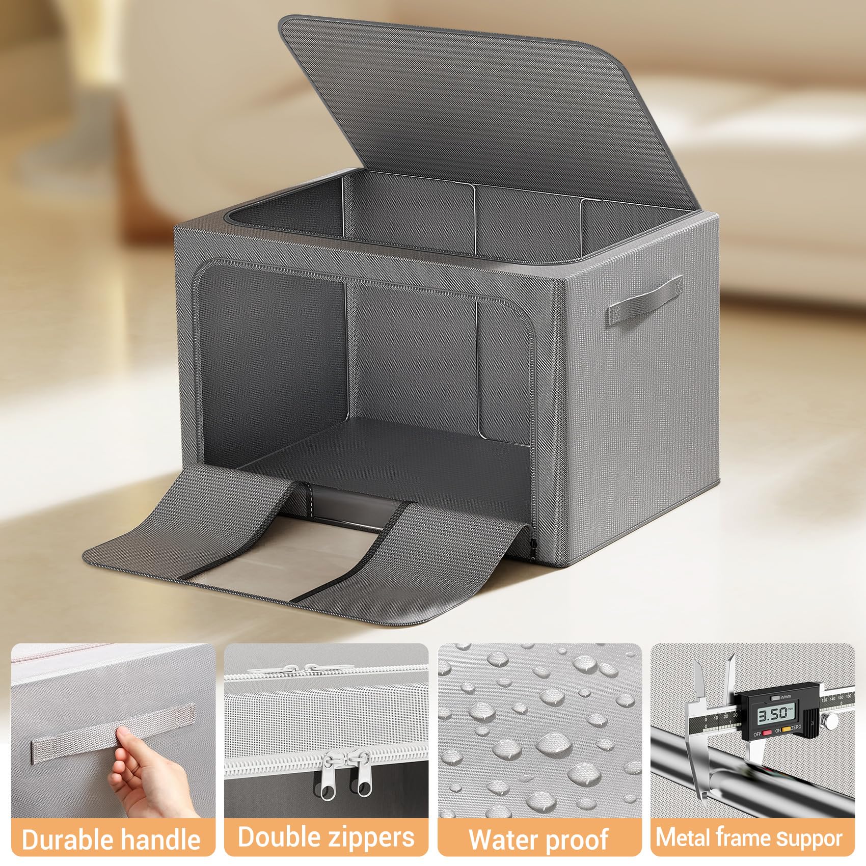 LeArex bins stacked neatly in a closet for efficient space use.