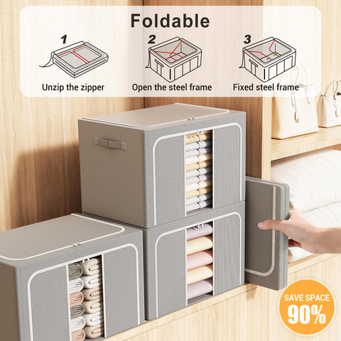LeArex storage bin shows clear window and zipper for easy viewing