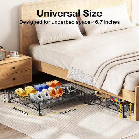 LeArex versatile under-bed drawer organizer for shoes and items.
