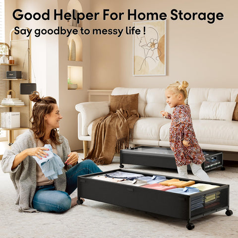LeArex versatile under-bed storage fits under beds, couches, and cabinets.