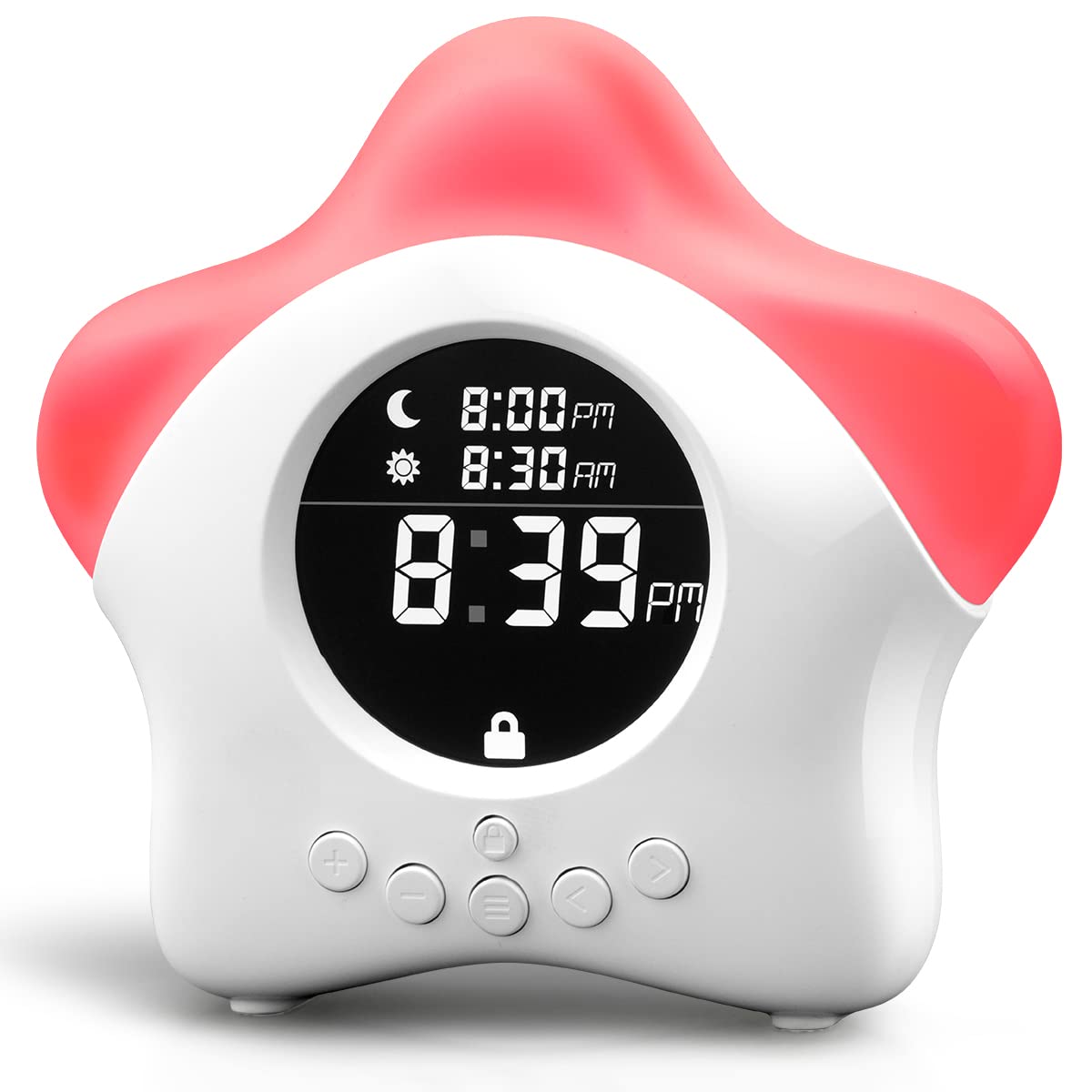 Learn & Climb Stay-in-Bed Clock showing color cues to guide wake time for kids