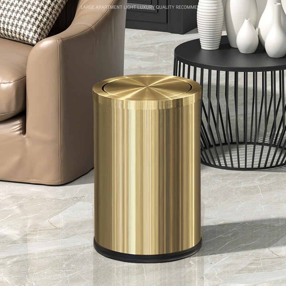 LEASYLIFE 360-degree lid trash can for convenient disposal from any angle.