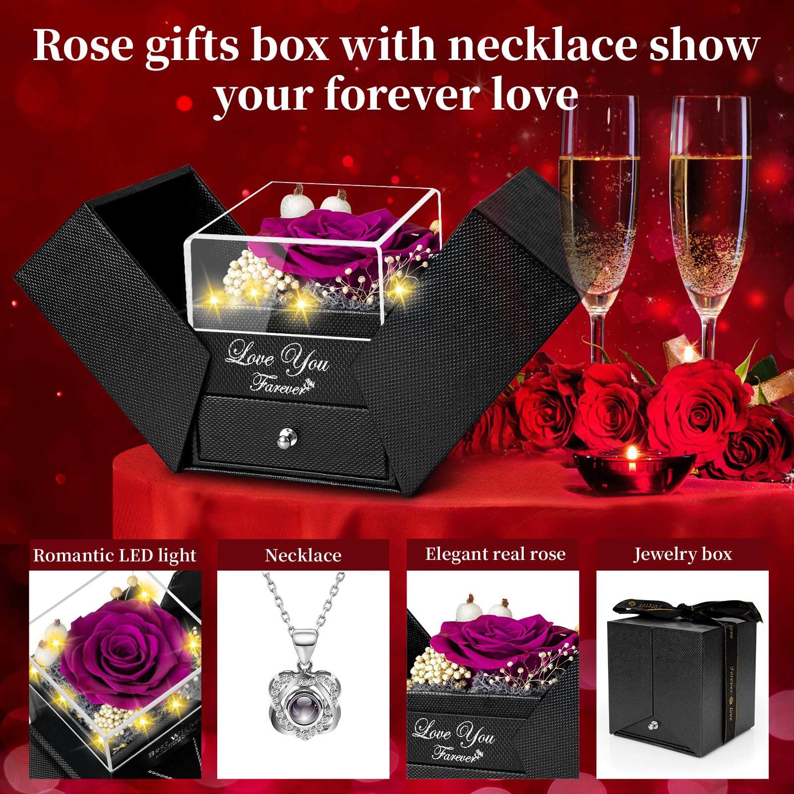 Lebana Christmas and anniversary rose with keepsake box.