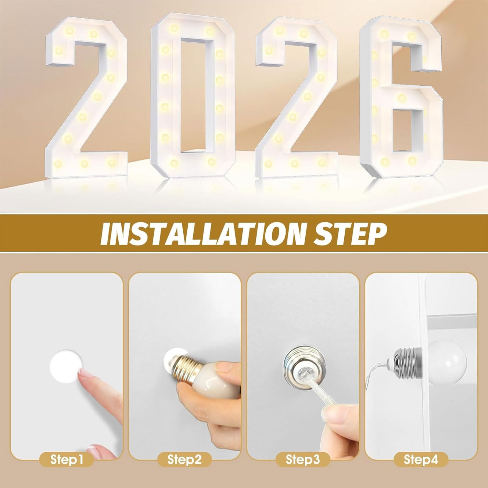 Ledido 2026 number illuminated for New Year milestones and parties