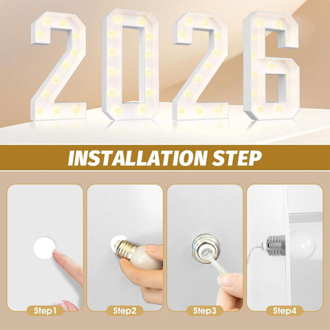 Ledido 2026 number illuminated for New Year milestones and parties