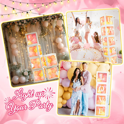 Ledido baby shower uses with clear boxes display