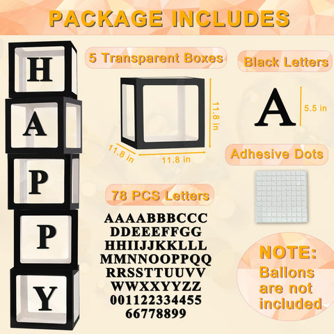 Ledido clear baby shower balloon box highlighting balloons and messages
