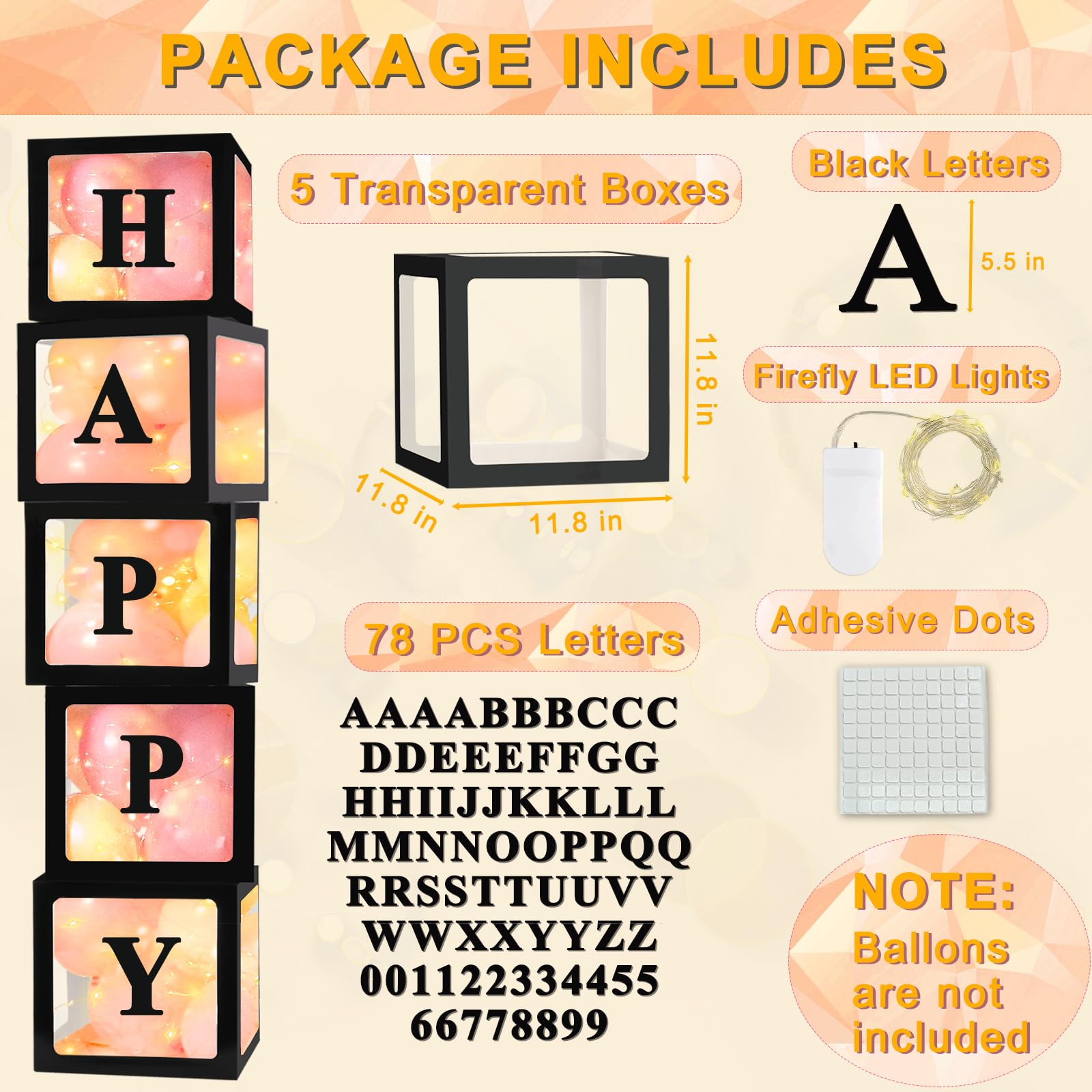 Ledido 78-letter set for personalized messages at celebrations