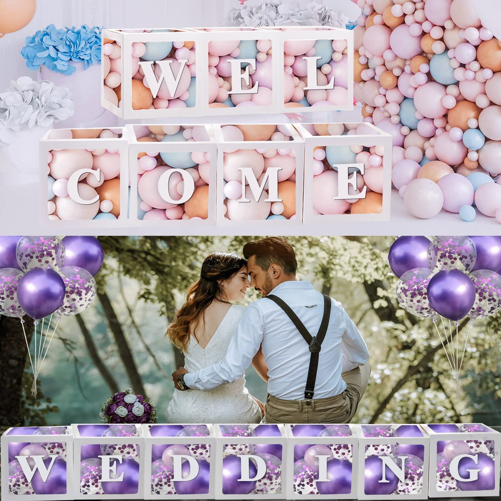 Ledido reusable clear decoration boxes with letters for multiple events.