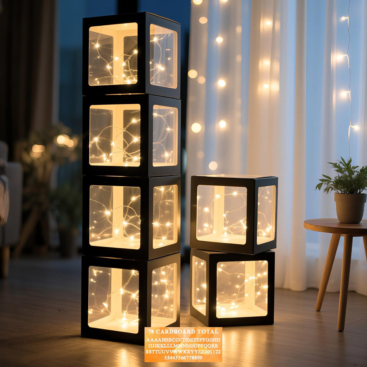 Ledido transparent balloon boxes assembly for elegant DIY decor.