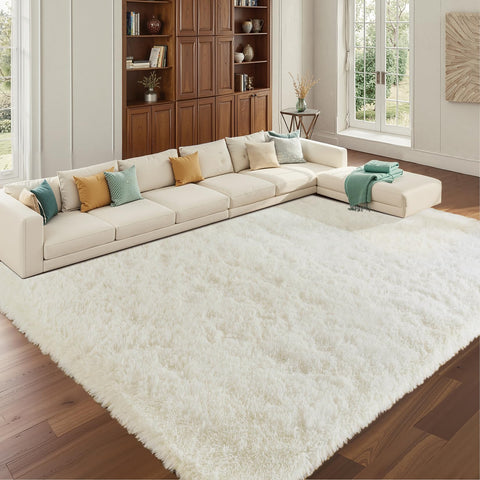 LEDODO White Fluffy Rug in a nursery provides safe, cushioned play space.