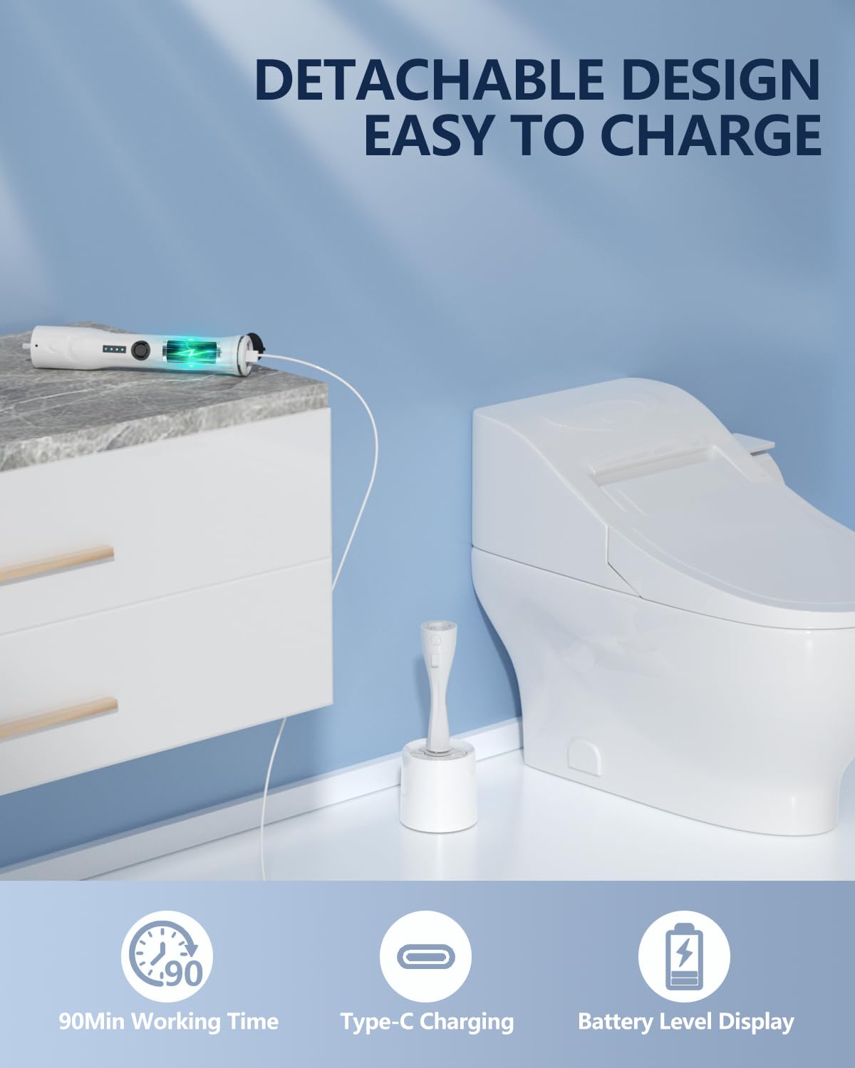 Leebein Type-C fast charging and battery indicator for quick setup