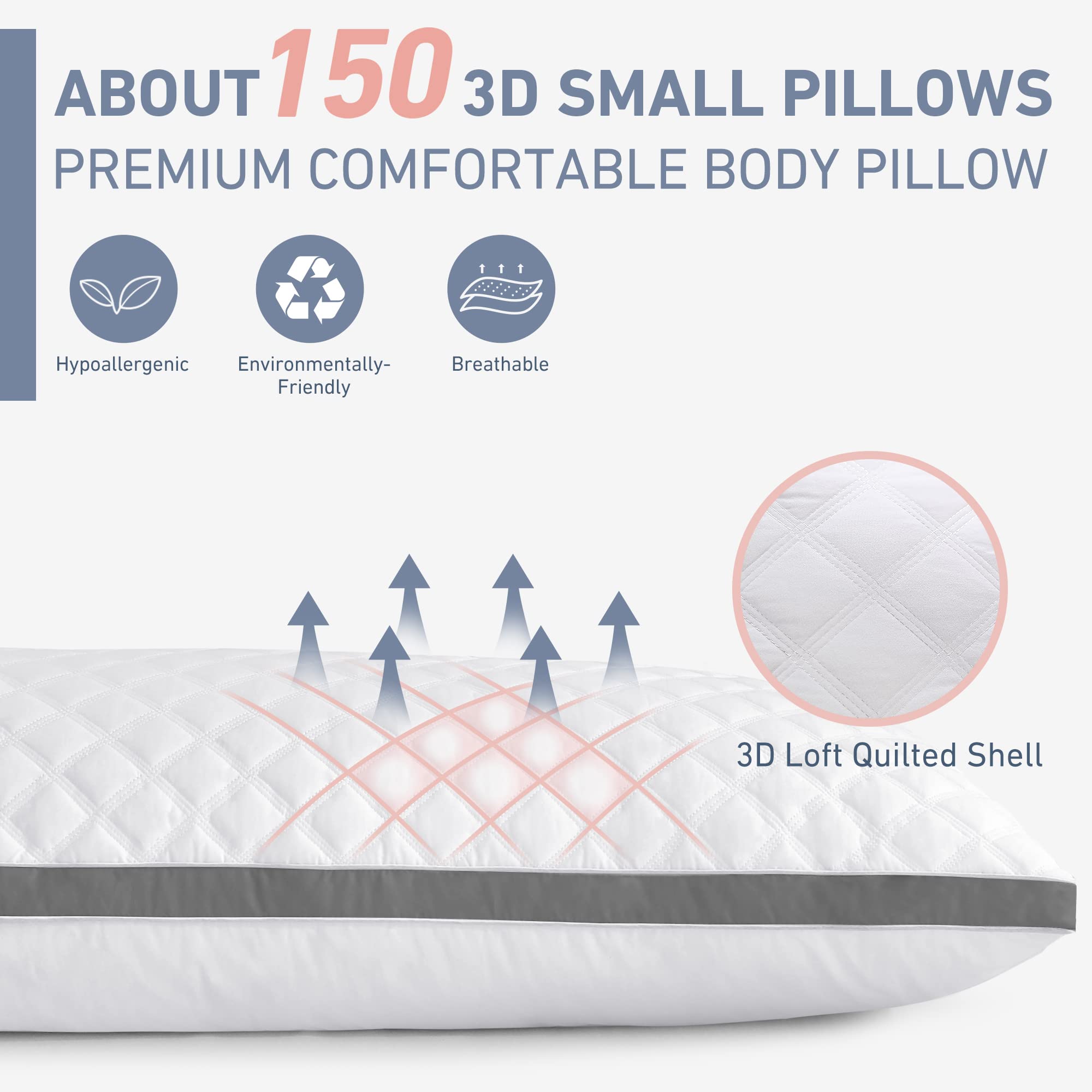 Leeden quilted-top body pillow insert adds a plush, hotel-like touch to your bed.