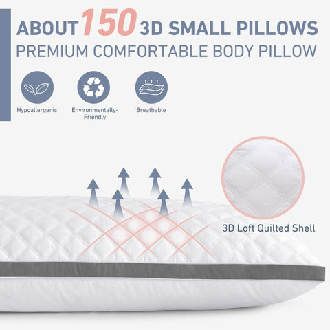 Leeden quilted-top body pillow insert adds a plush, hotel-like touch to your bed.