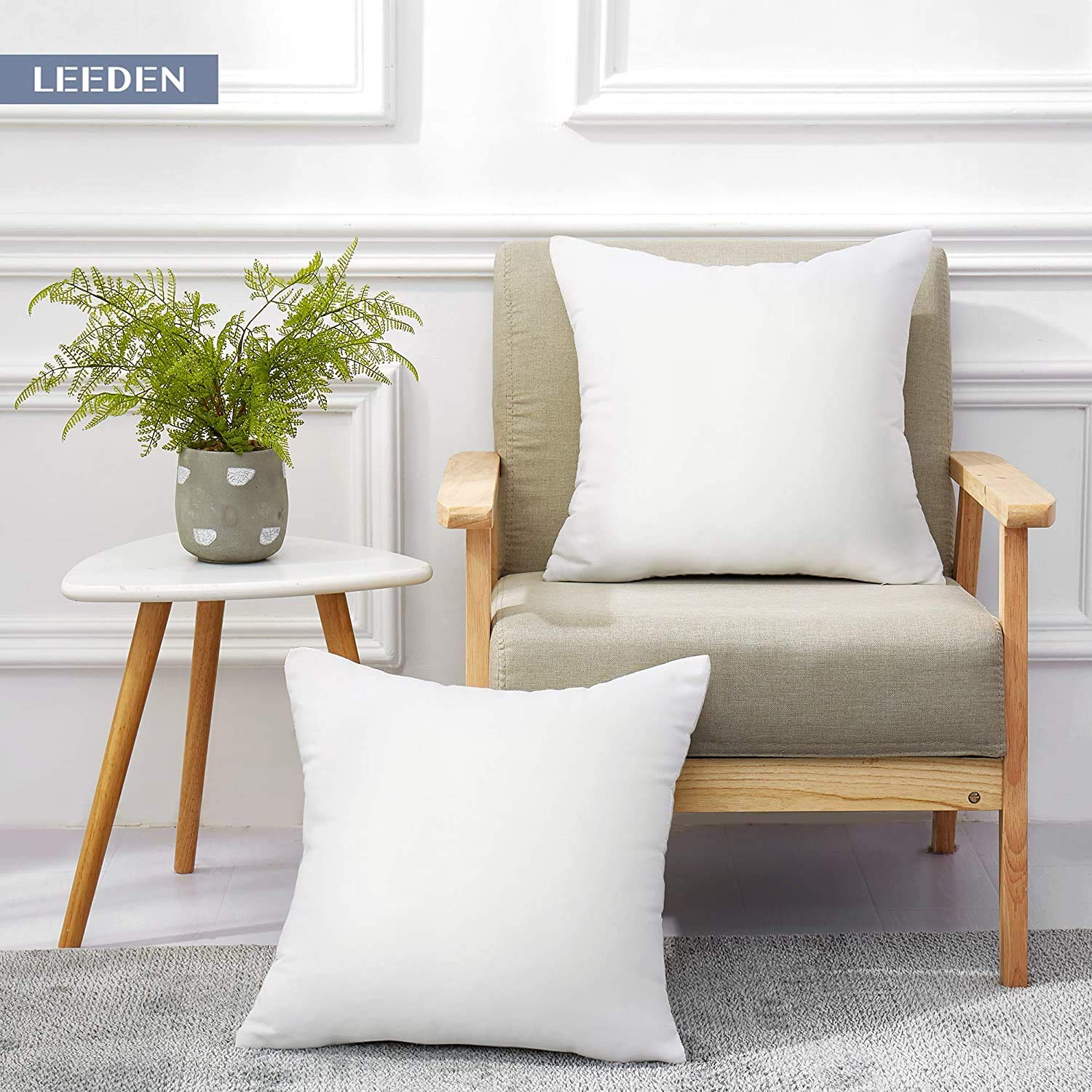 Leeden set of 2 pillow inserts with 100% cotton cover for durable support