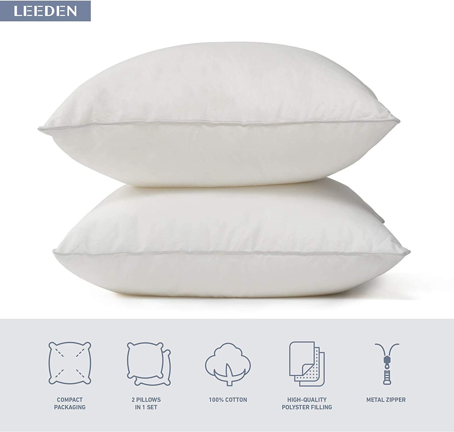 Leeden plush 3D fillings provide balanced loft for everyday use