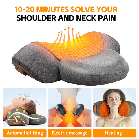 Leedpart massager pillow with airbag traction to gently stretch the neck.