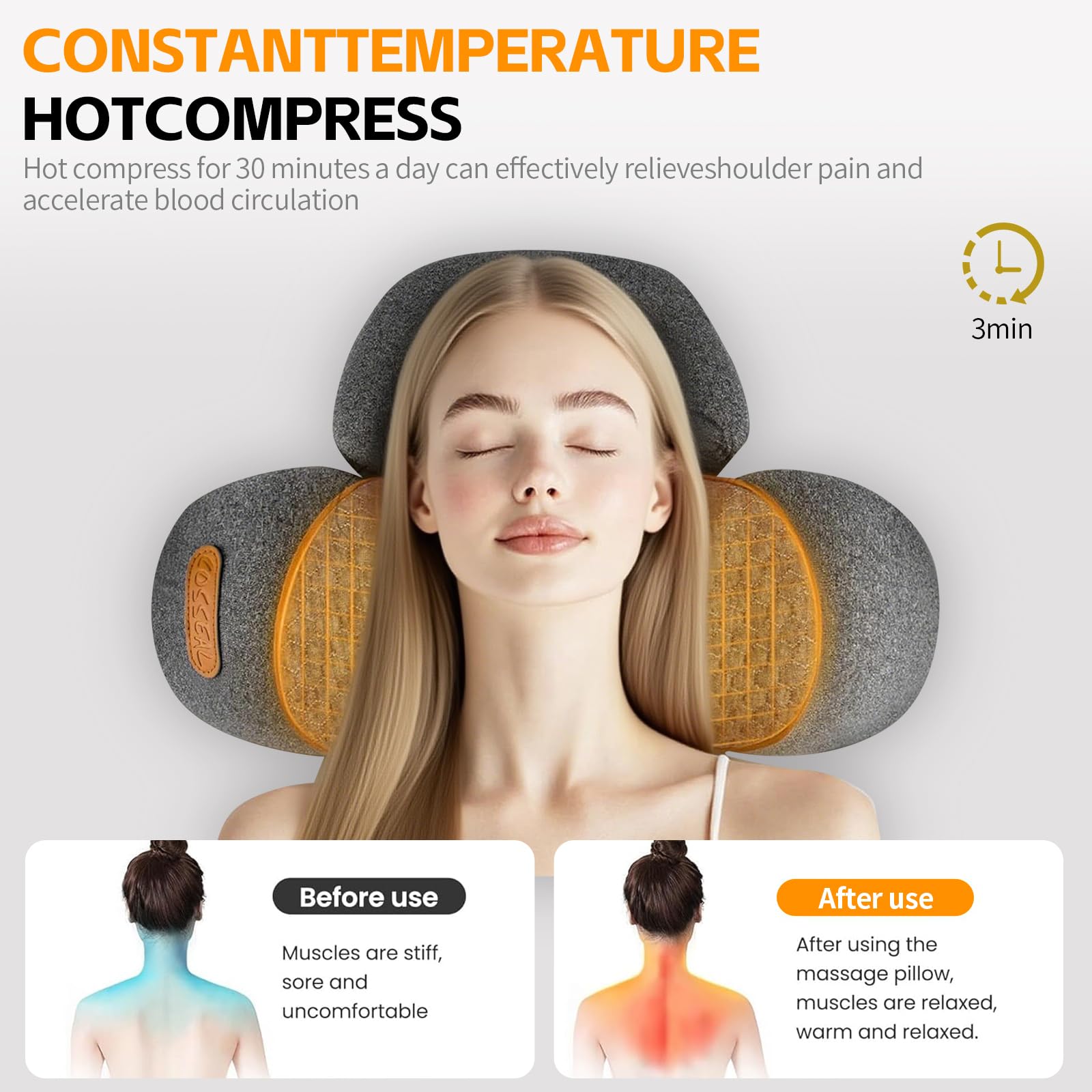 Leedpart ergonomic design supports the natural neck and spine curve.