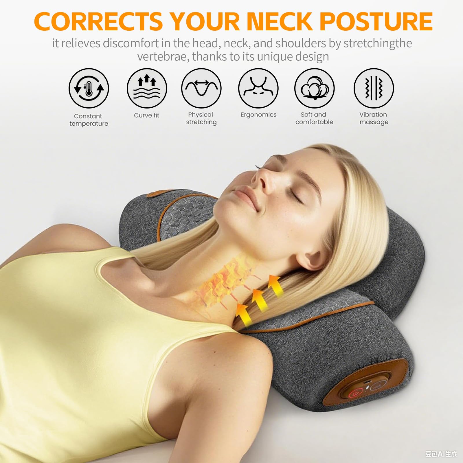 Leedpart memory foam core supports the neck's curve for lasting comfort.