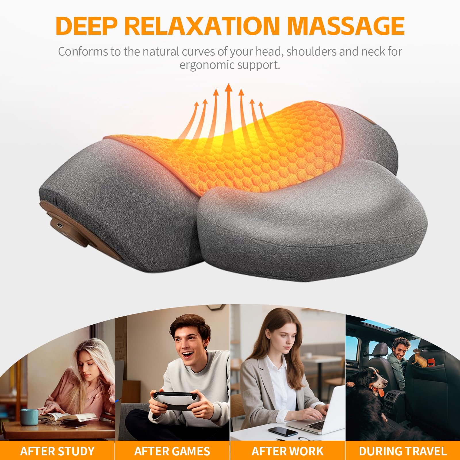 Leedpart neck hump correction feature with slow-rebound memory foam.